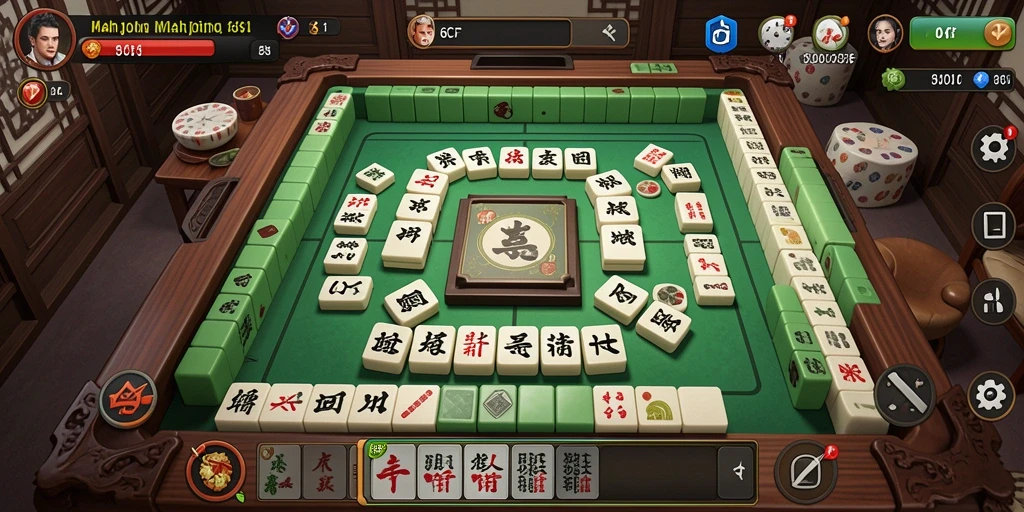 Tampilan gameplay 6CF yang seru dan mengasyikkan dalam permainan Mahjong.
