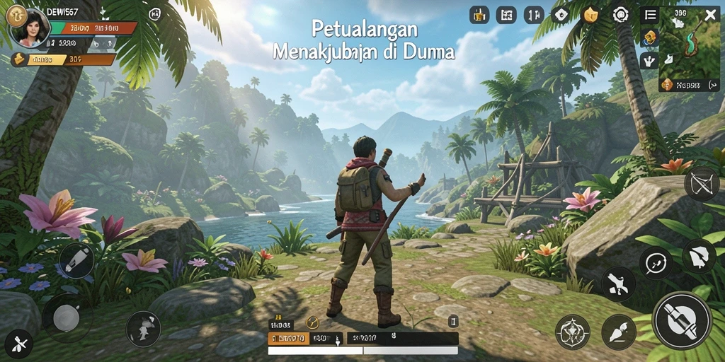 Tampilan gameplay menakjubkan dari DEWI567 di dunia terbuka.