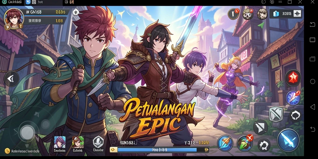 Screenshot gameplay GN168 yang penuh aksi dari dunia anime.