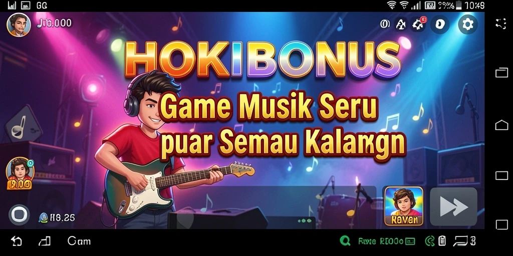 Tampilan gameplay HOKIBONUS dengan musik yang menawan.
