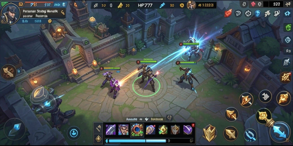 Tampilan gameplay yang mendebarkan dan strategi dinamis di HP777.