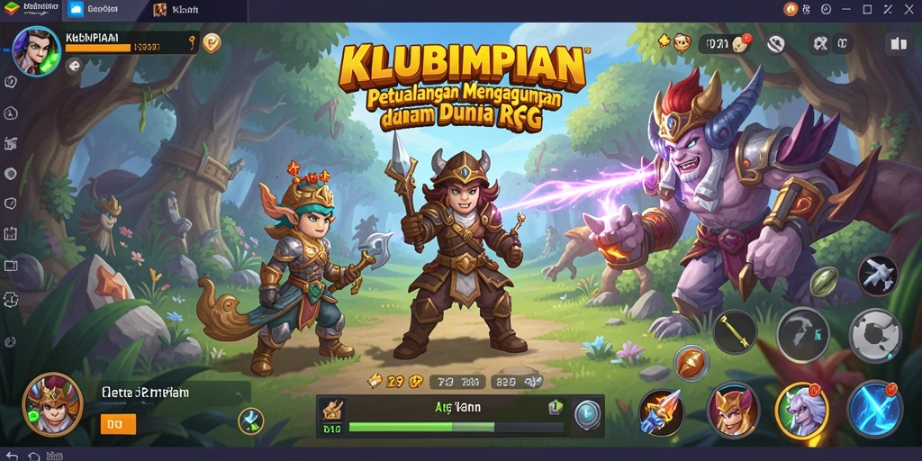 Gameplay KLUBIMPIAN yang menarik dengan karakter unik dan dunia yang luas.