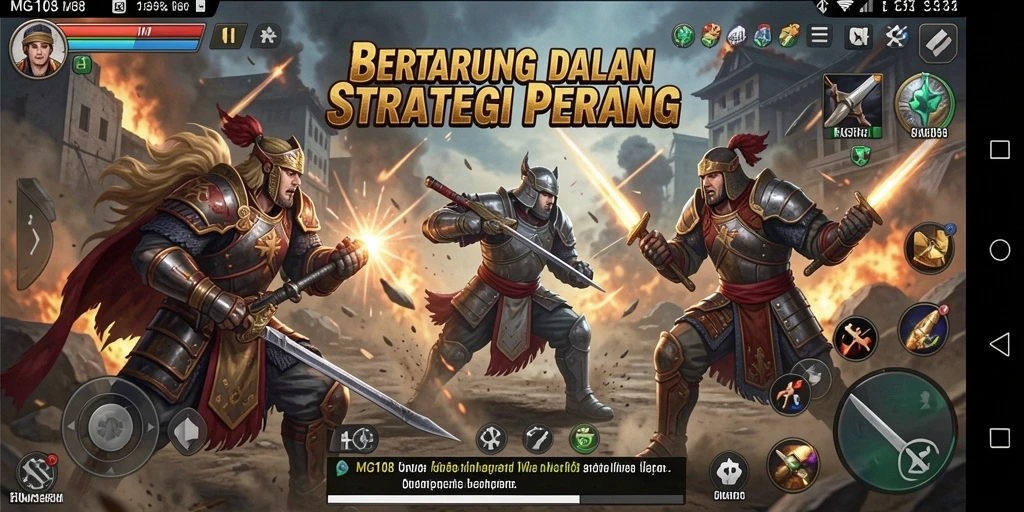 Tampilan gameplay MG108 yang seru dan strategis.