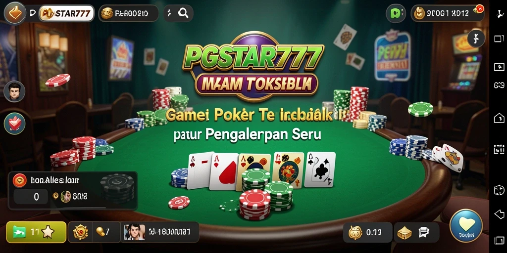 Tangkapan layar gameplay PGSTAR777 yang menunjukkan aksi intens permainan Poker.