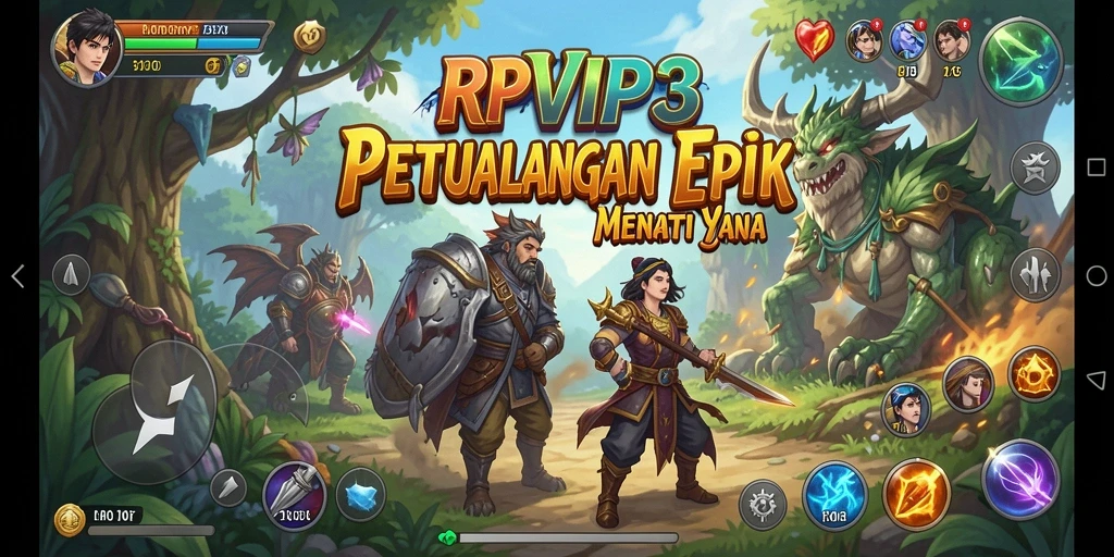 Screenshot RPVIP3 yang menunjukkan gameplay petualangan yang mendebarkan.