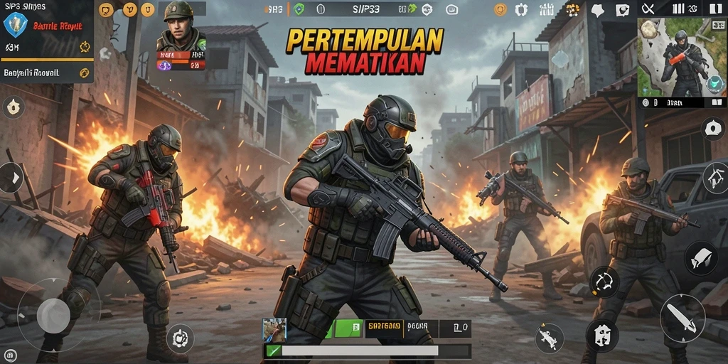 Gameplay intens SIP33 menampilkan aksi Battle Royale yang mendebarkan.