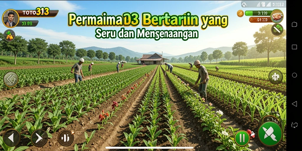 Gameplay seru bertani di TOTO313 dengan grafis menarik.