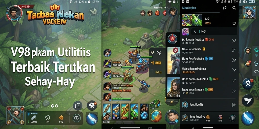 Tampilan utama V98 yang menonjolkan berbagai fitur utilitas.