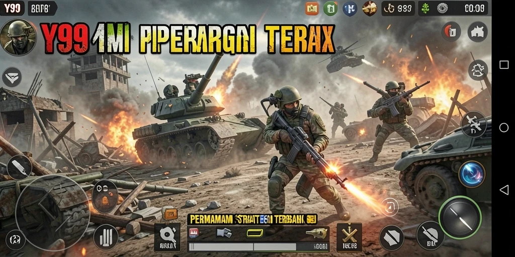 Screenshot Y89 menampilkan gameplay yang menegangkan dalam peperangan strategis.